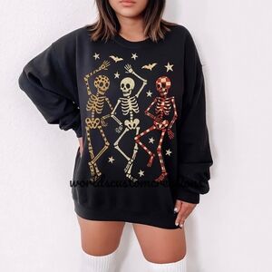 Dancing Skellies crewneck sweartshirt.